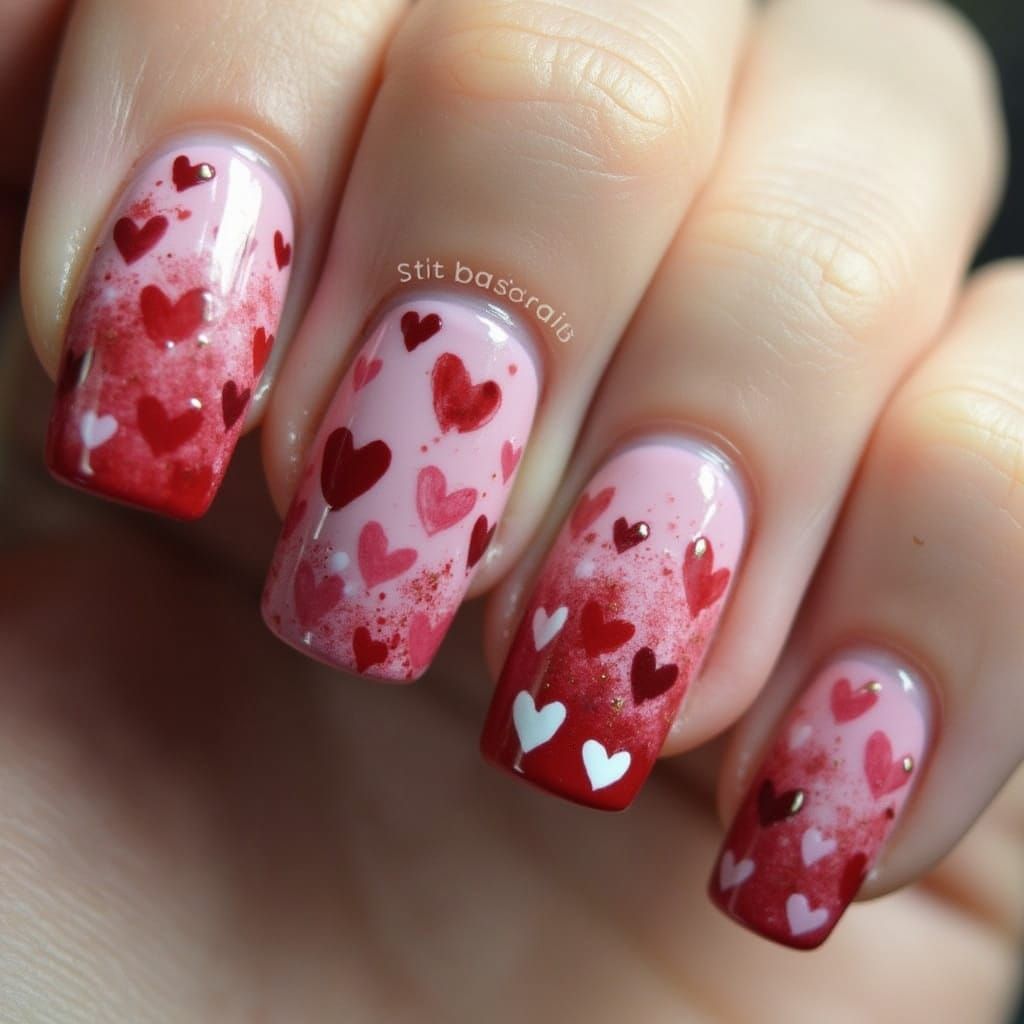 Whimsical Valentine's Day Nail Art in Pastel Hues
