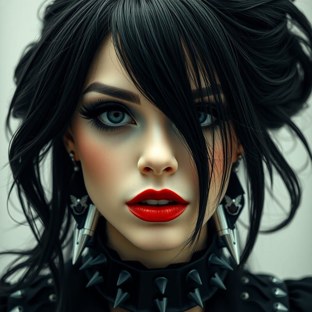 Gothic Beauty with Dark Accents, Telephoto Lens Effect