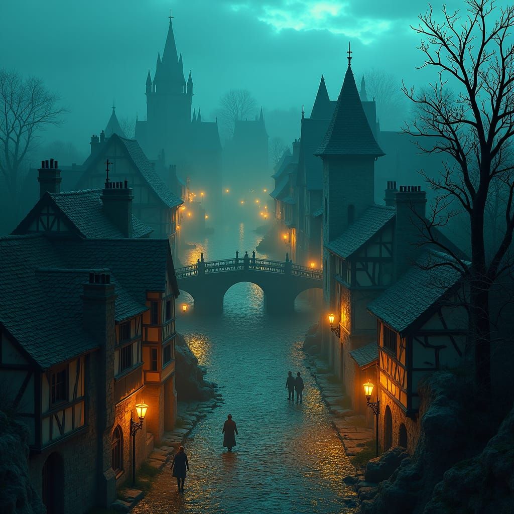 Undead Hordes Overrun Crumbling Medieval Town