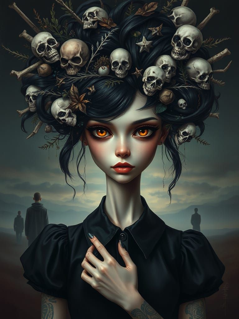 Ethereal Woman in Surreal, Dreamlike Landscape