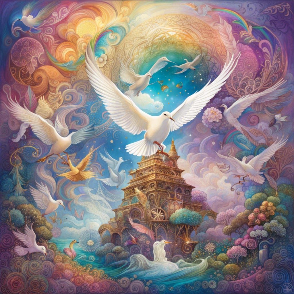 Vision of Peace in Magical Fantasy Style