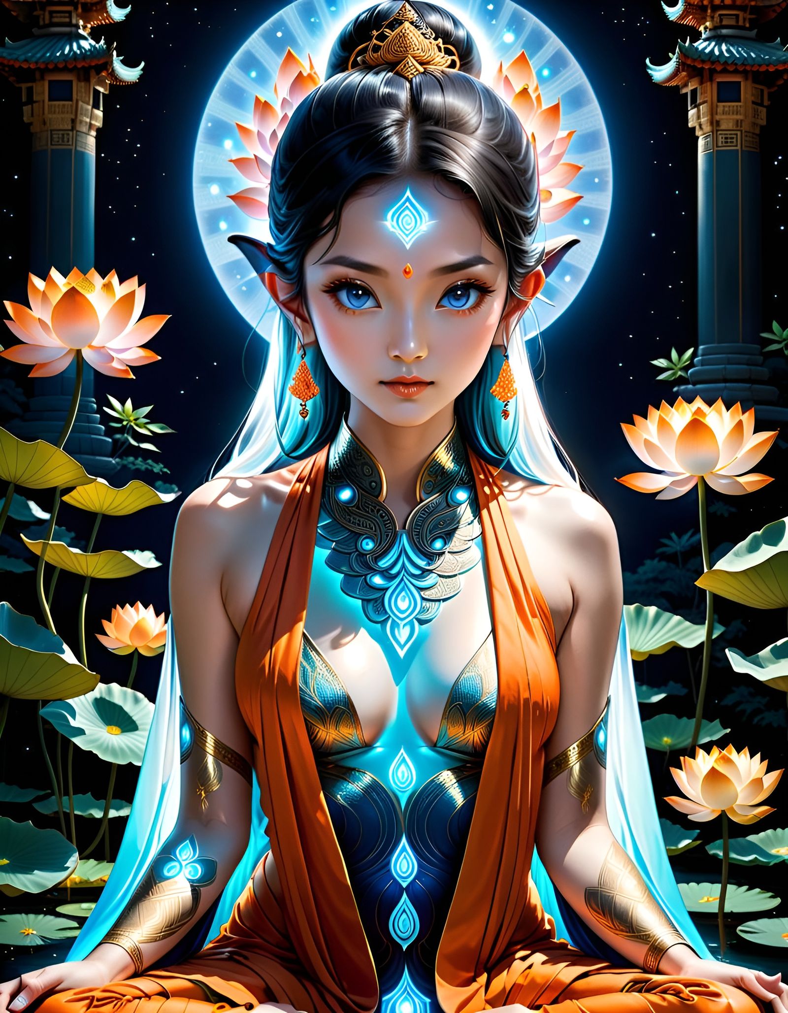 Opalescent Buddhist Goddess Meditating: National Geographic ...