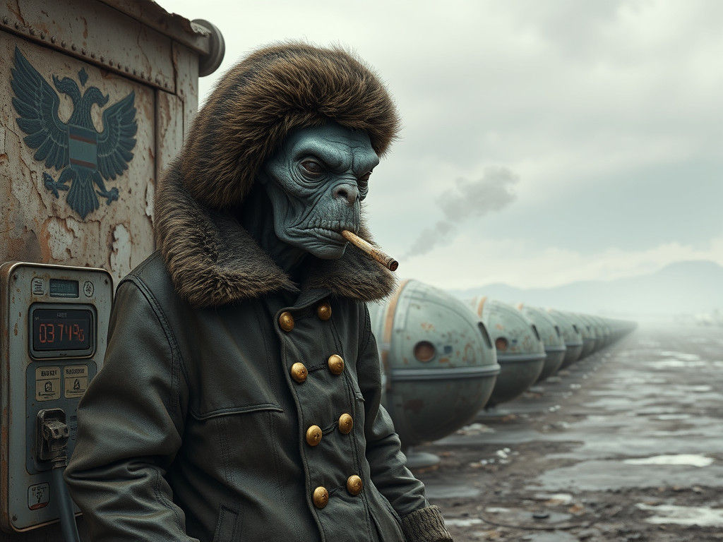 Alien Refuels Satellite at Forgotten Gas Station