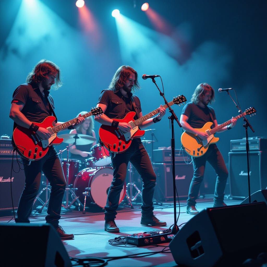 Rock Band Performance Inspired by Digital Art