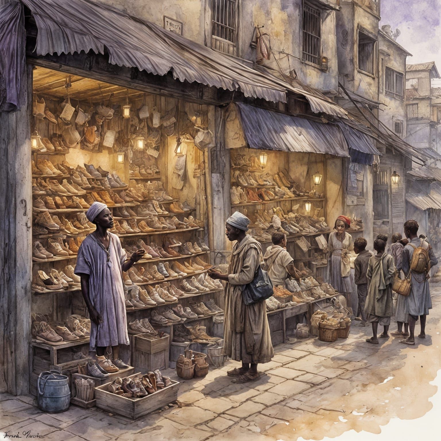 Violet Togolese Bazaar in Monge Style