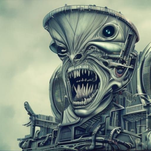 Mechanical Space Gargoyle on Spaceship Flagship