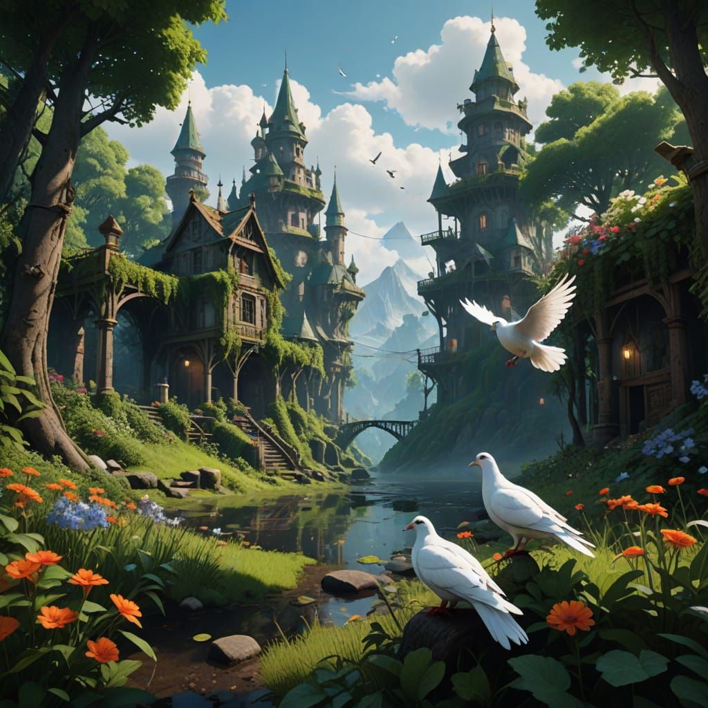 Serenity in Paradise, a Fantasy Landscape in Matte Painting ...