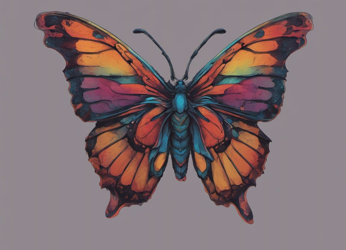 Butterfly Concept Art in Triadic Colors