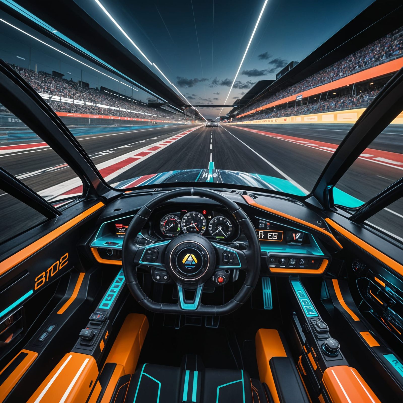 Futuristic Racecar First-Person Perspective
