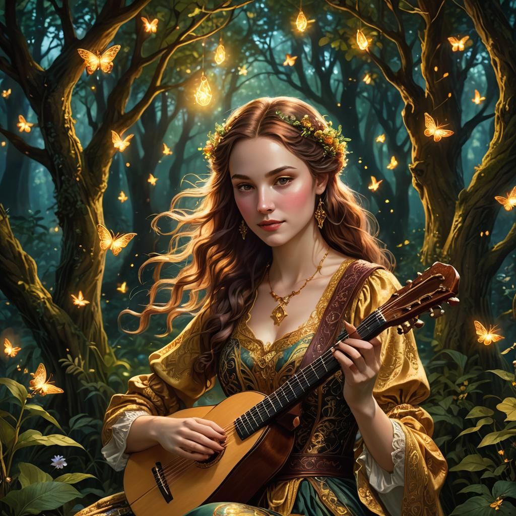Mystical Bard Portrait in Digital Fairy Style