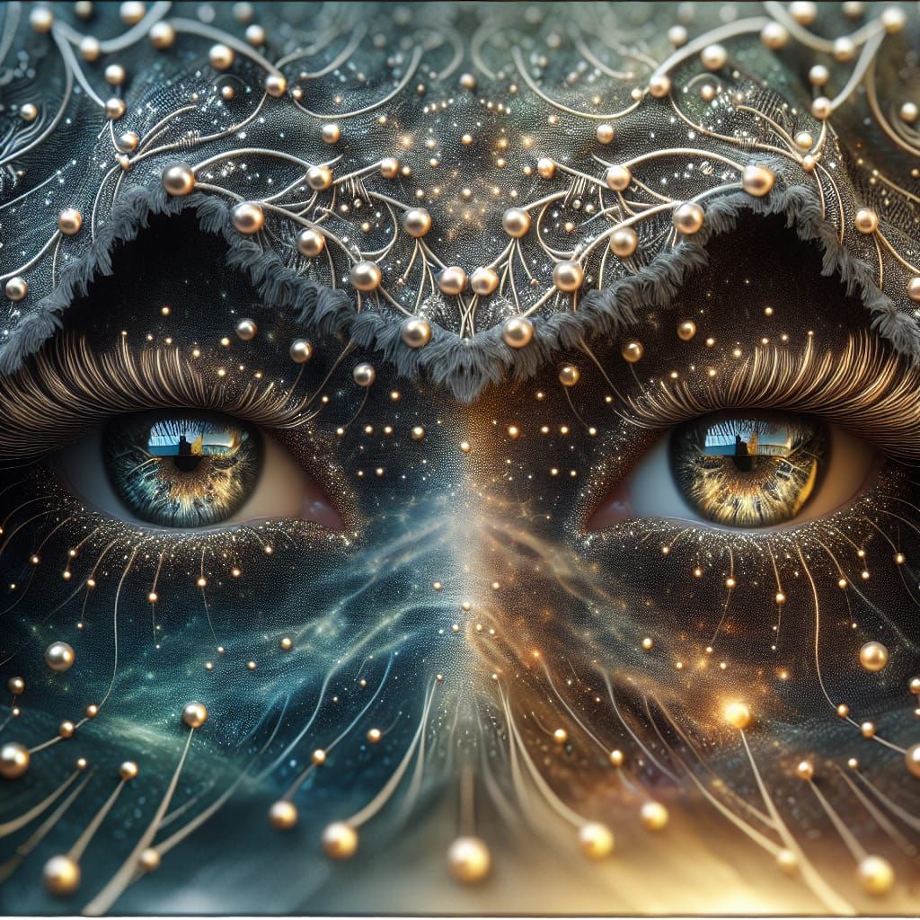 Jeweled Eyes in a Surreal Landscape