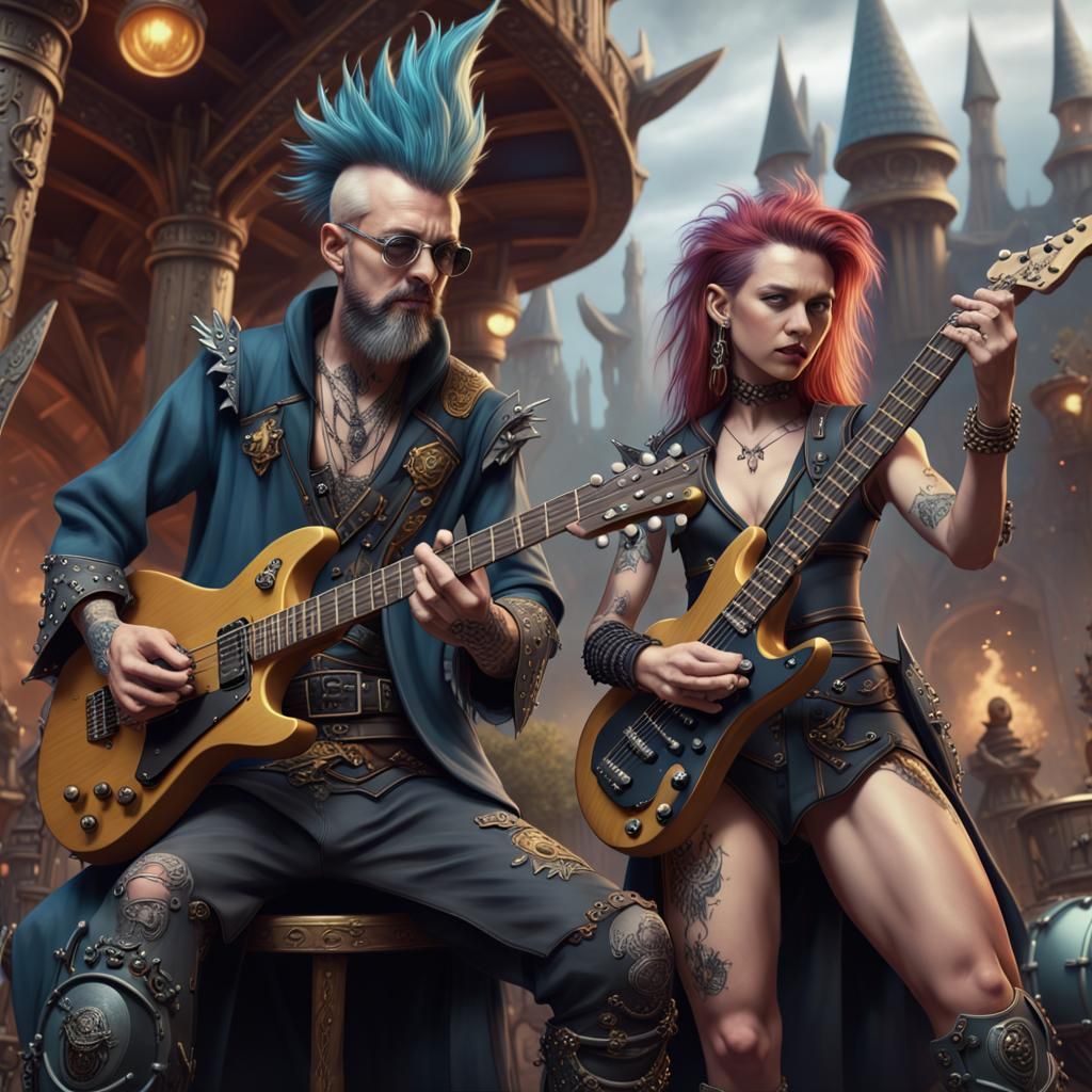 Punk Rock Wizards Perform on Stage