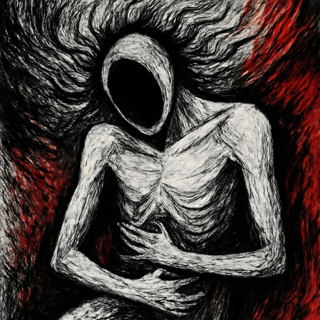 Abstract Dysphoria: A Non-Human Representation in Red, White...