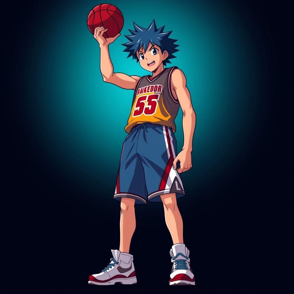 Strong Sora Kurumatani in Basketball Uniform - Gonzo Anime S...