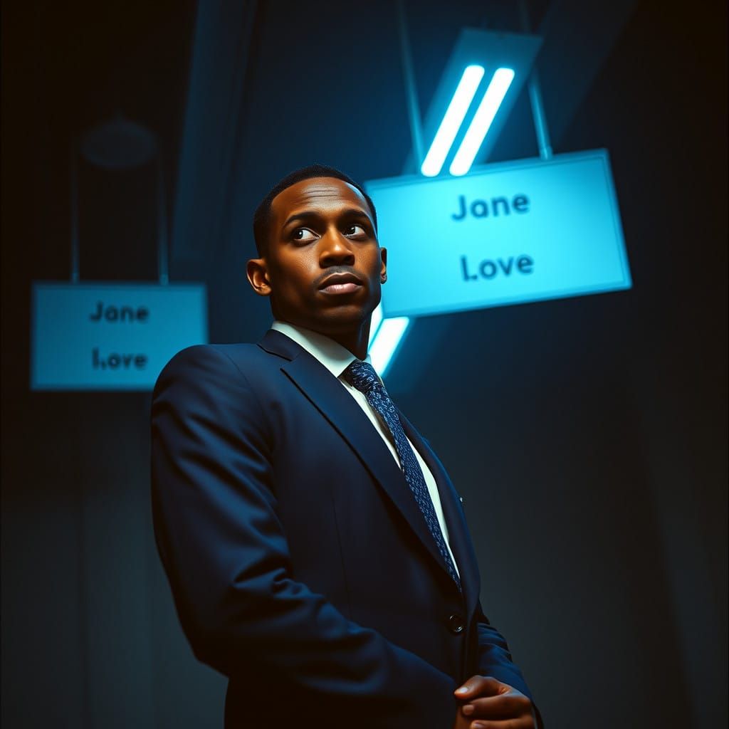 A Chiseled Ethiopian Man Weighs His Options in a Darkened Ro...