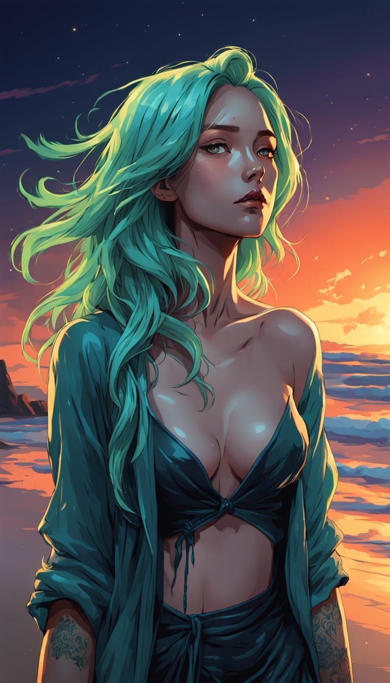 The sea-witch at sunset