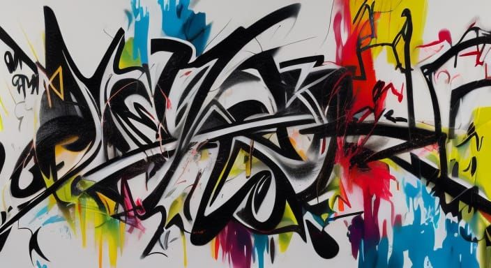 Energetic Abstract Graffiti Art in Futura Style