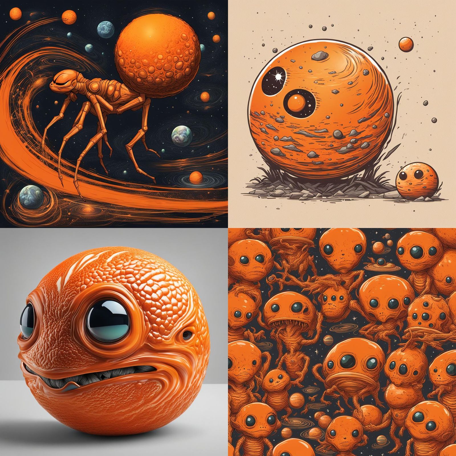 Orange Furry Alien Creature