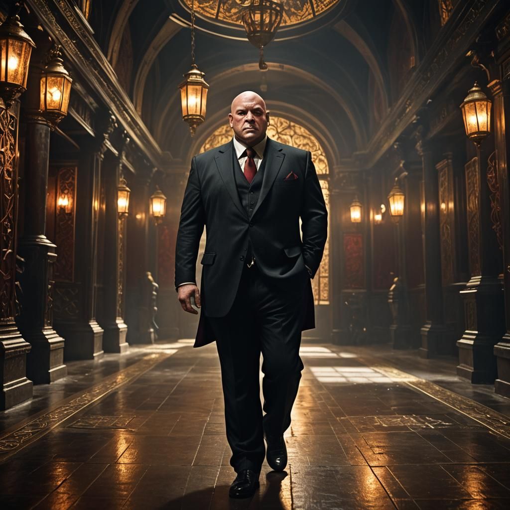 Wilson Fisk in Gothic Hallway: Fantasy Concept Art