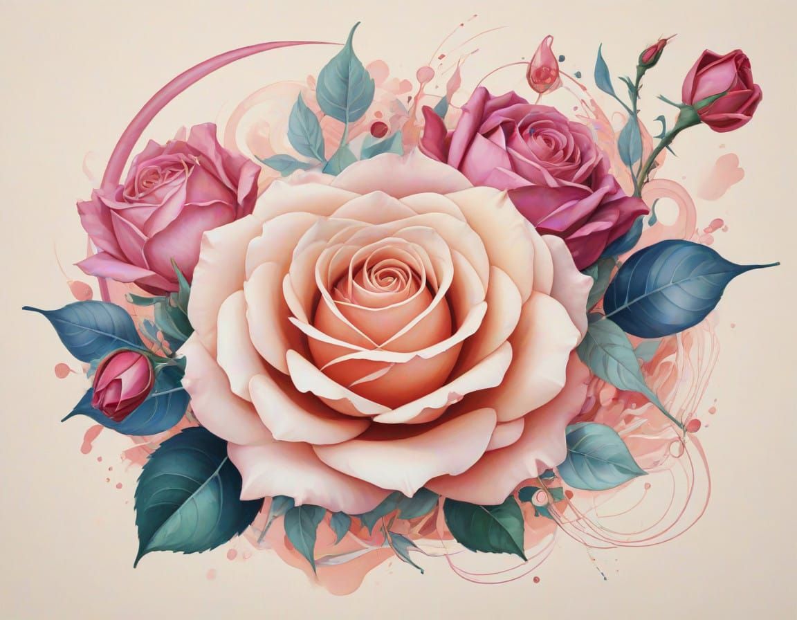 Ethereal Rose Deliverance in Minimalistic Royal Hues