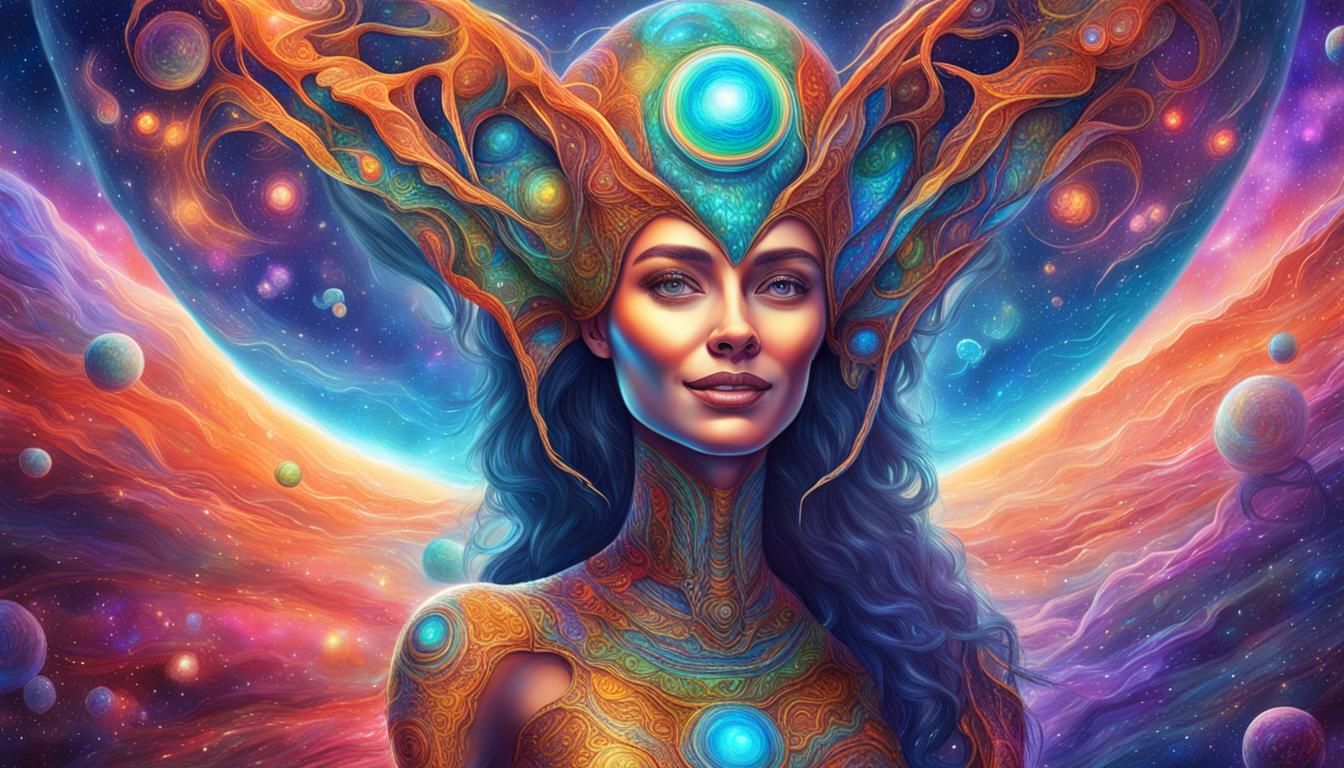 Beautiful Extraterrestrial Woman: Holographic Astral Illustr...