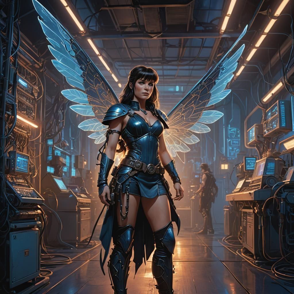 Xena Tronstad and Thornwind Faeries in Cyberpunk Lab
