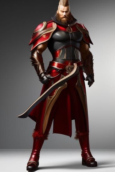 Detailed Portrait of Satan Claus in Art Nouveau Style