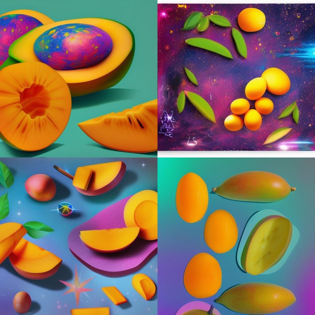 Holographic Cosmic Mangoes Inspired by Visionary Art