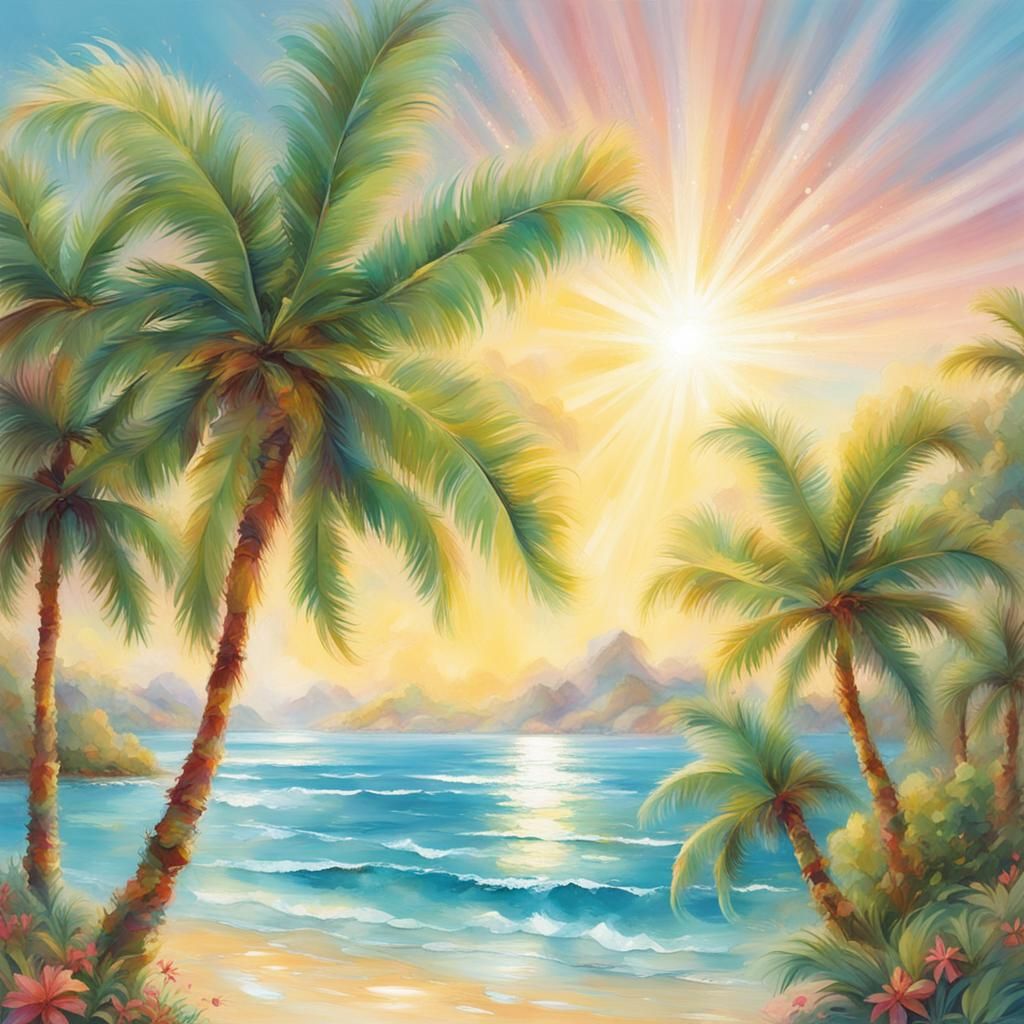 Sunny Ocean Scene of Sparkling Bliss