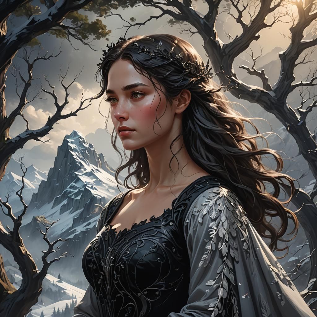 Woman Riding Hippogriff in Greg Rutkowski Style