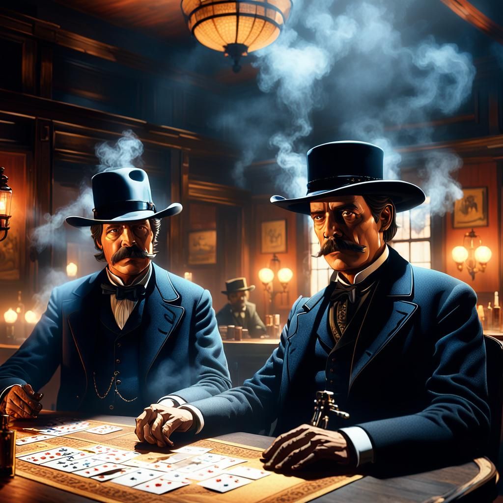 Wyatt Earp and Doc Holliday: Western Noir Art