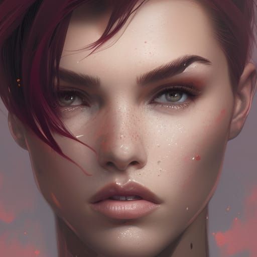 Ruby Rose Portrait in Art Nouveau Style