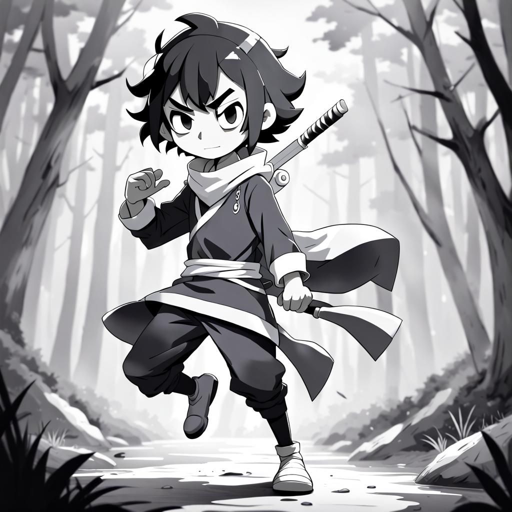 Ninja Character in Cartoon Network Style Illustration