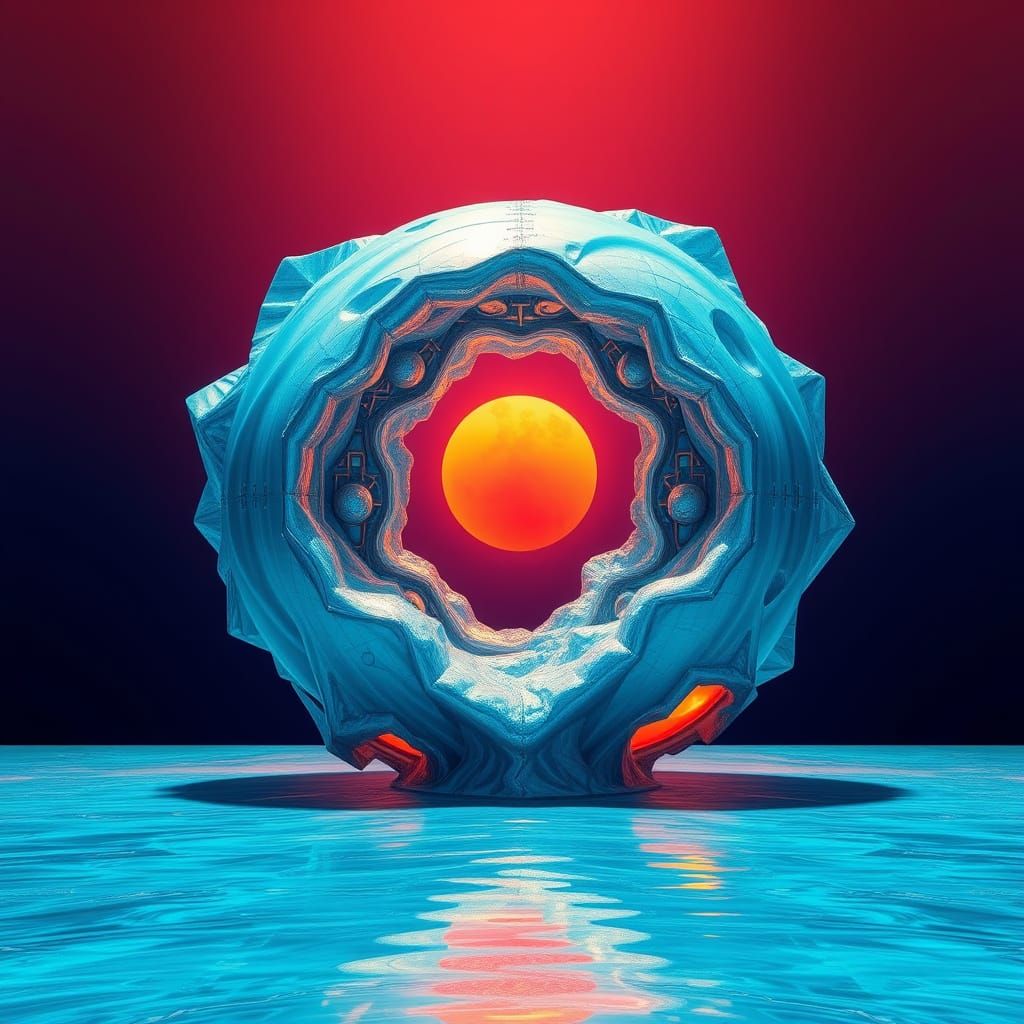 Iridescent Quantum Portal in Abstract Art Style