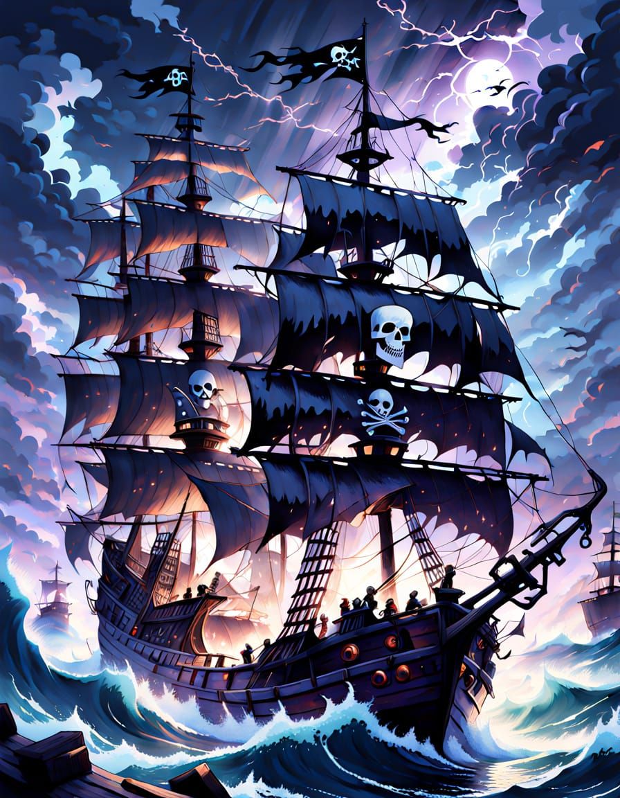 Skeleton Pirate Captain in Spectral Storm