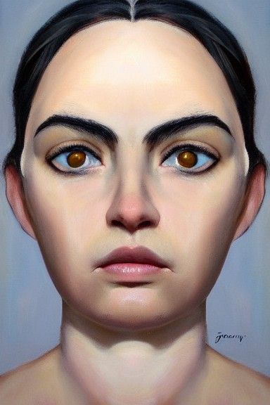 Detailed Oil Painting of a Man with Dark Eyes