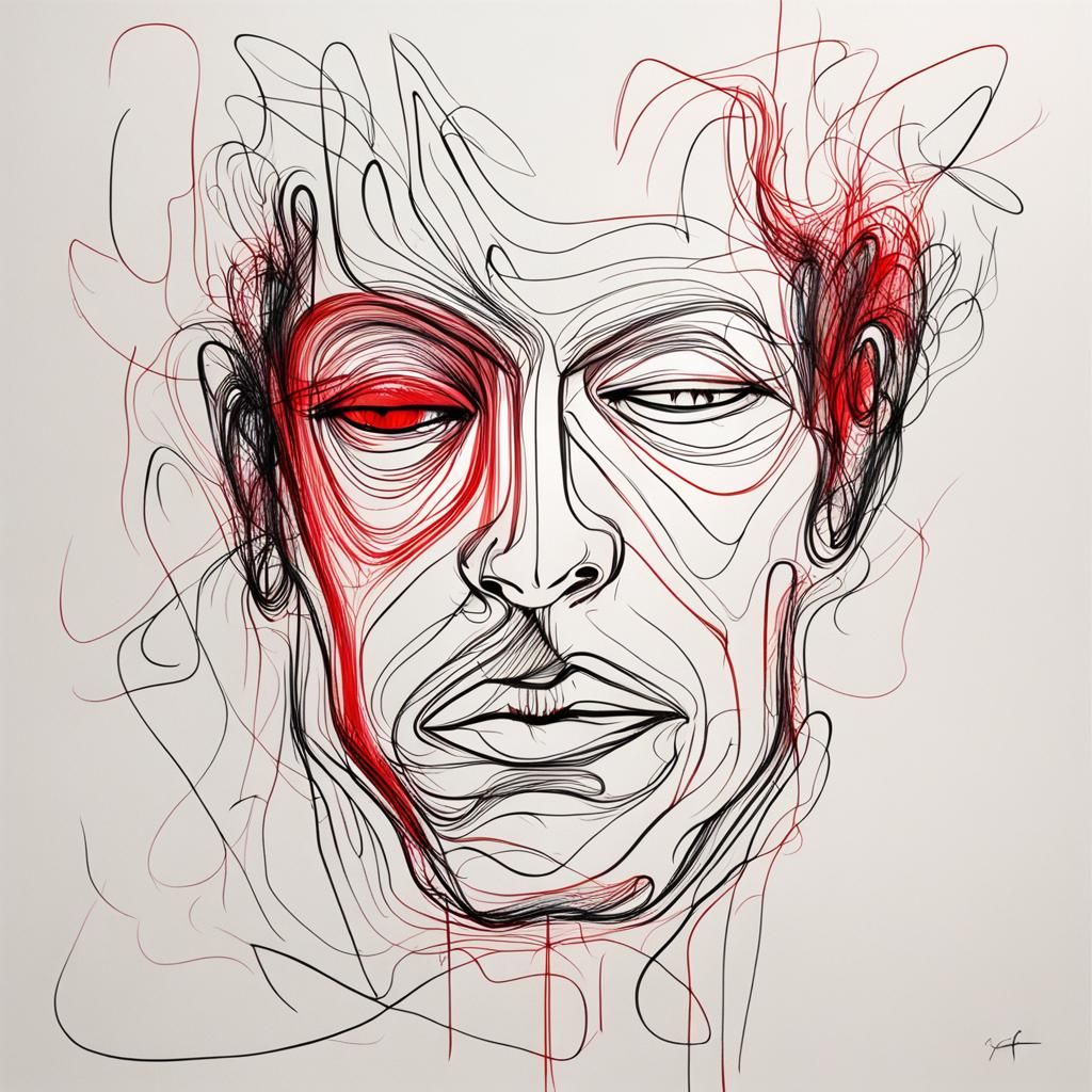 Minimalist Sketch of a Contemptuous Face