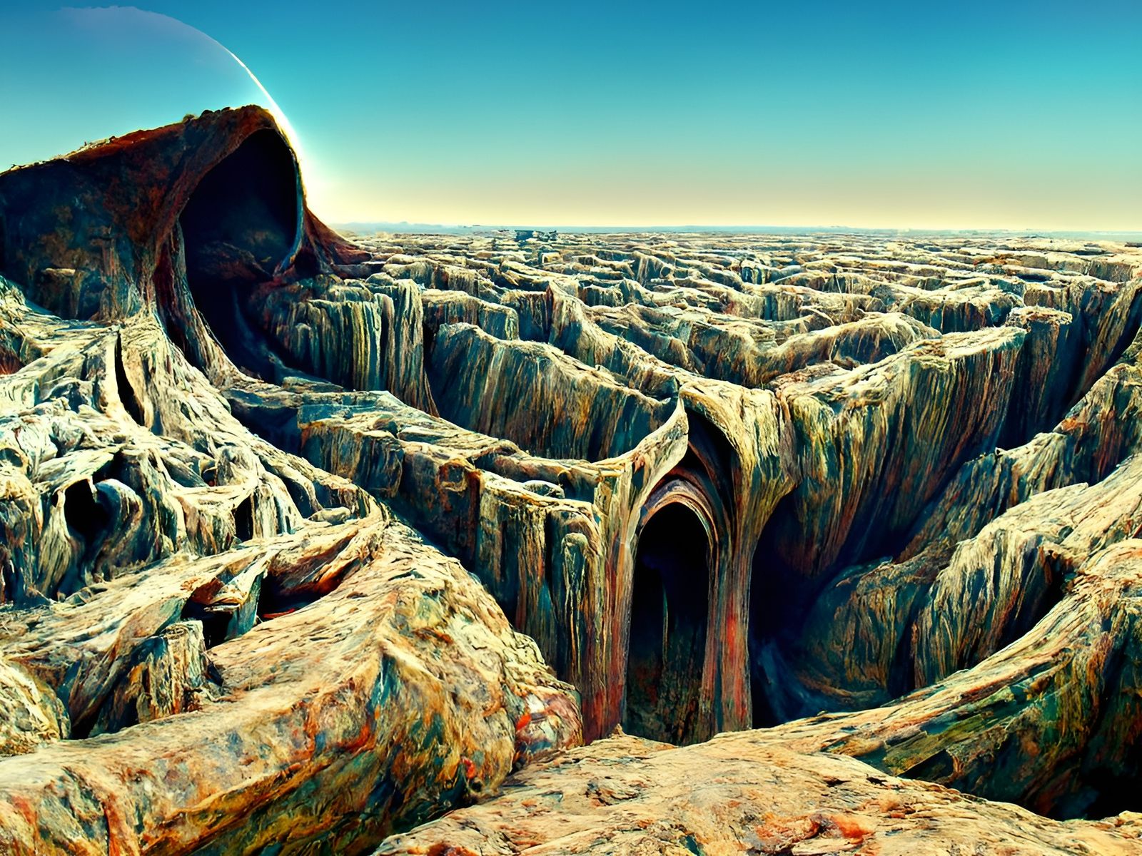 Lonely Canyon Landscape in Digital Art Style