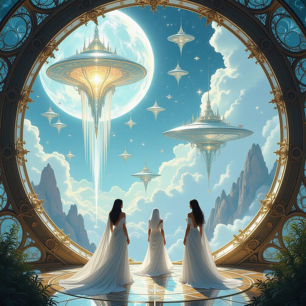 Interstellar Council in Art Nouveau Steampunk Style