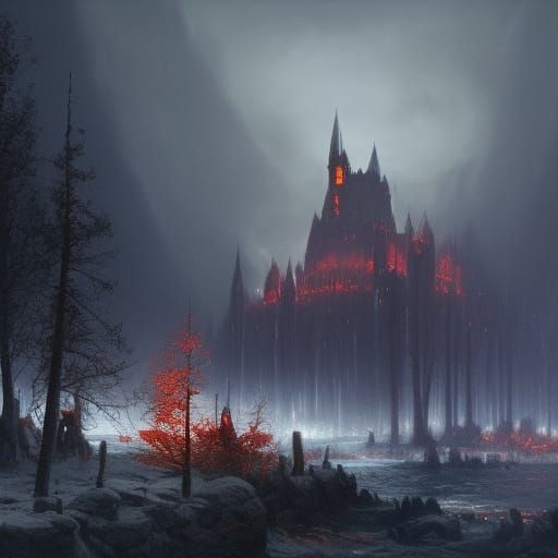 Gothic Dark Fantasy Castle by Crimson Lake