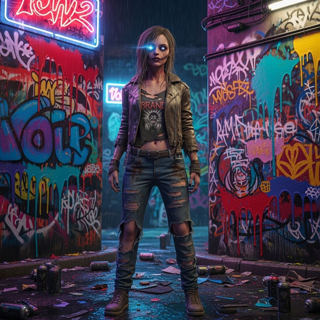 Living Dead Girl Avatar in Cyberpunk Alley