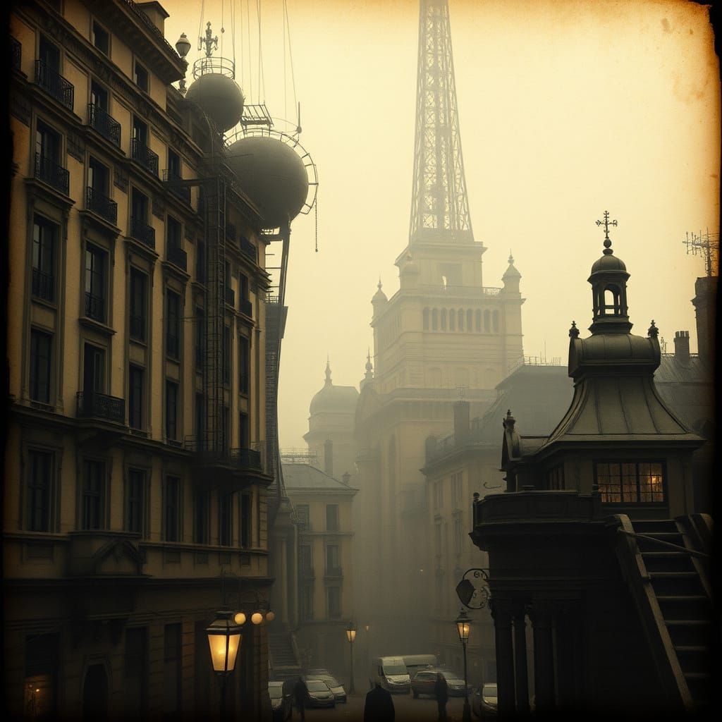 Dystopian Paris in a Haunting Sepia Tone
