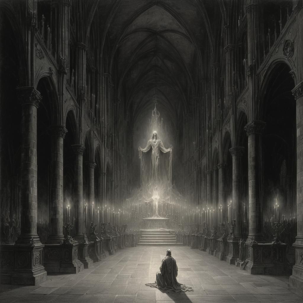 Ghostly Apparition in Cathedral: Grimdark Oil Wash