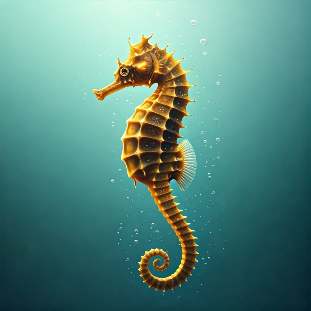 Serene Seahorse in Sunlit Ocean Current