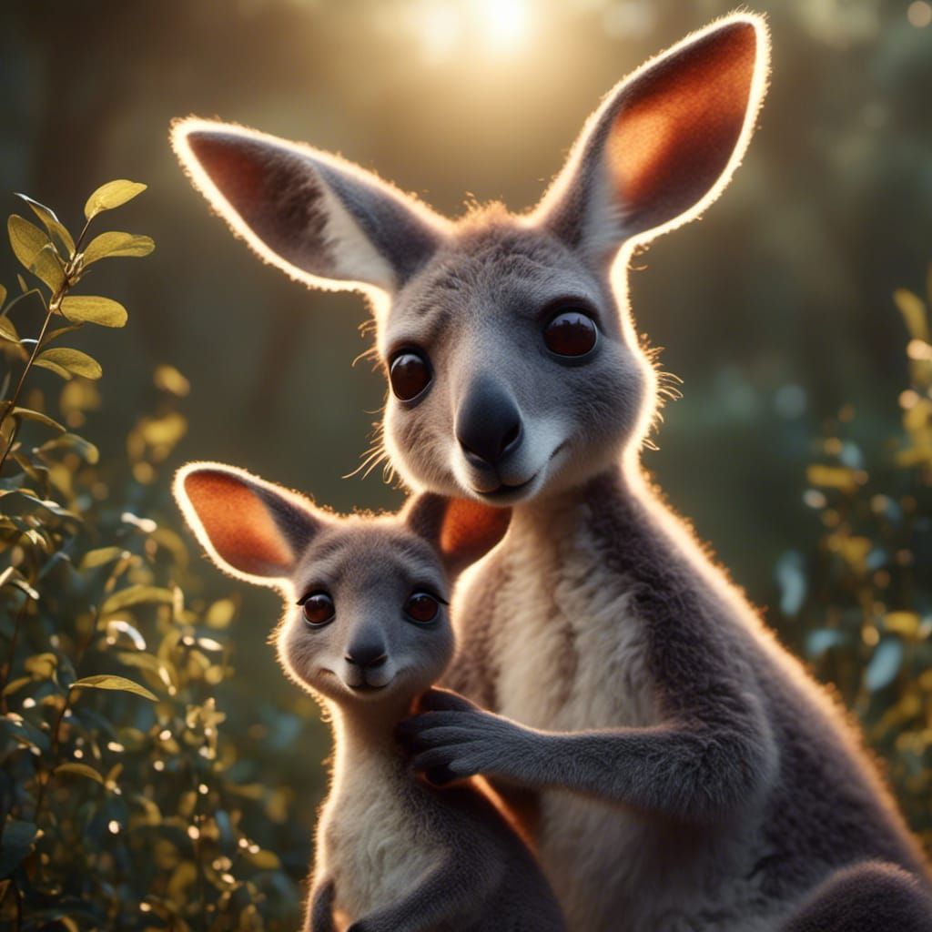Cute Kangaroo Joey Emerges From Mother's Pouch