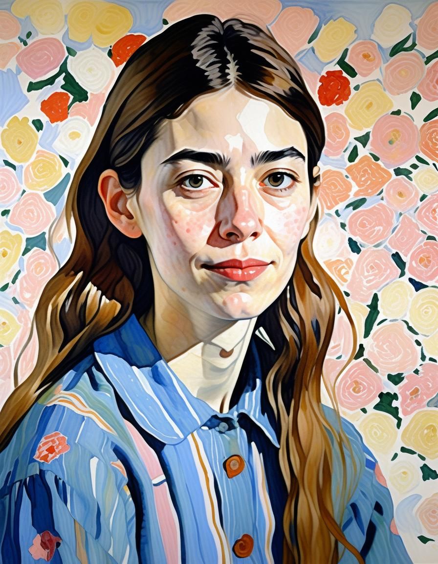 Sofia Coppola Portrait in Gouache Style