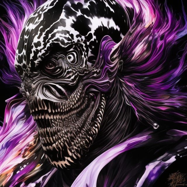 Beetlejuice Venom Ink Portrait in Artgerm Style