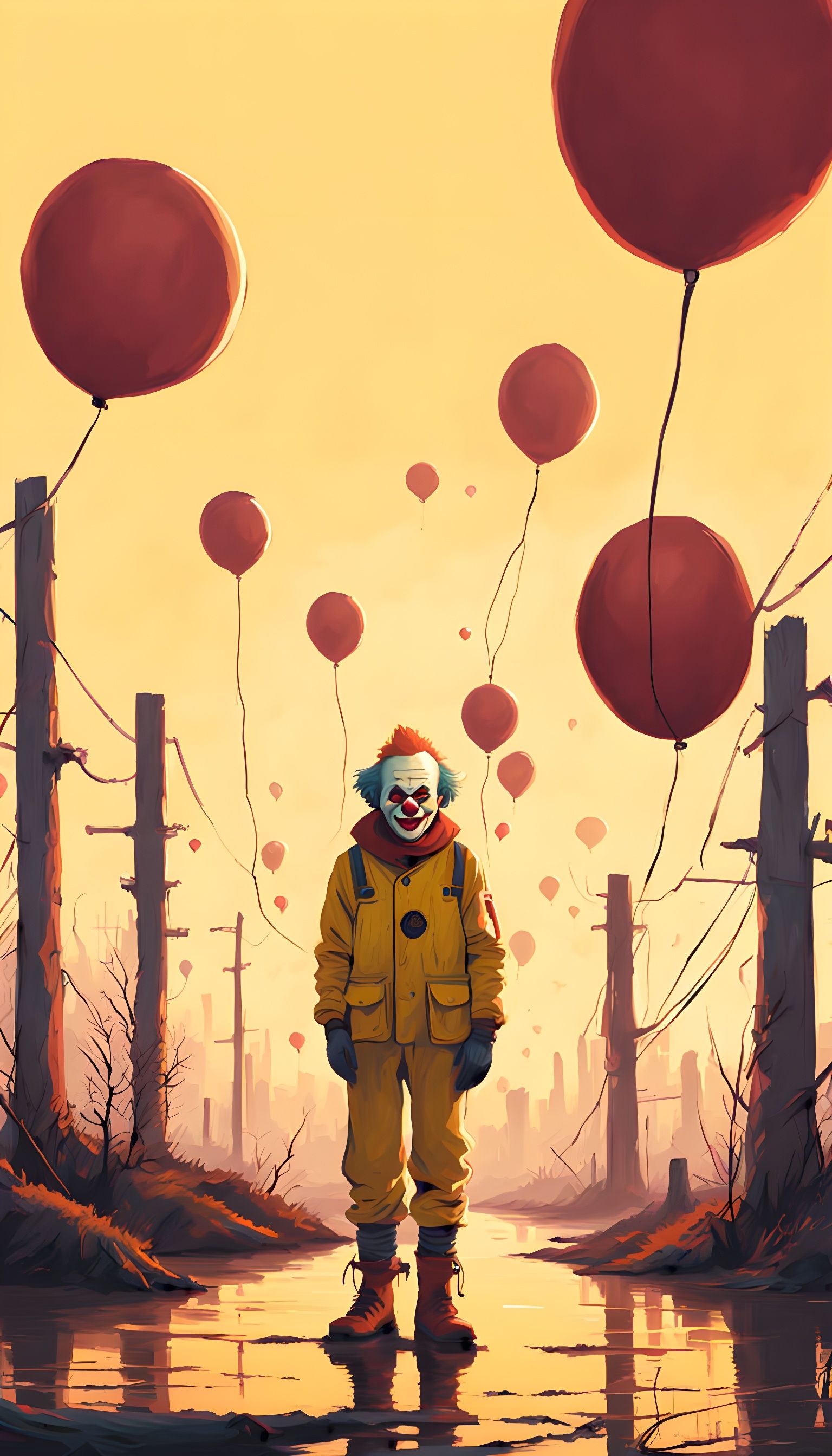 Stylized Young Female Clowns Portrait