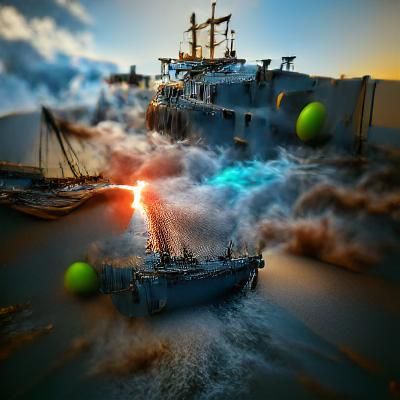 Hyperrealistic Warship at Sea in 8K Resolution