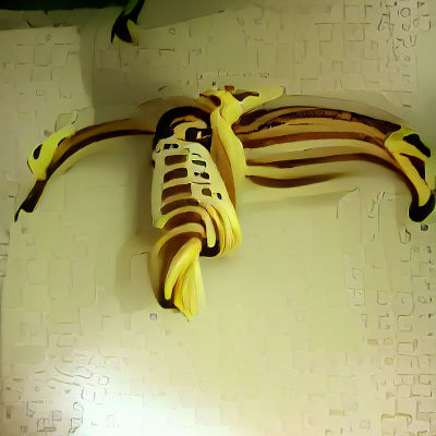 Creepy Banana Skeleton in Dark Surrealism